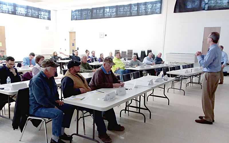 Consultant Paul Caulfield address local township, borough and county officials at the Park Street Co