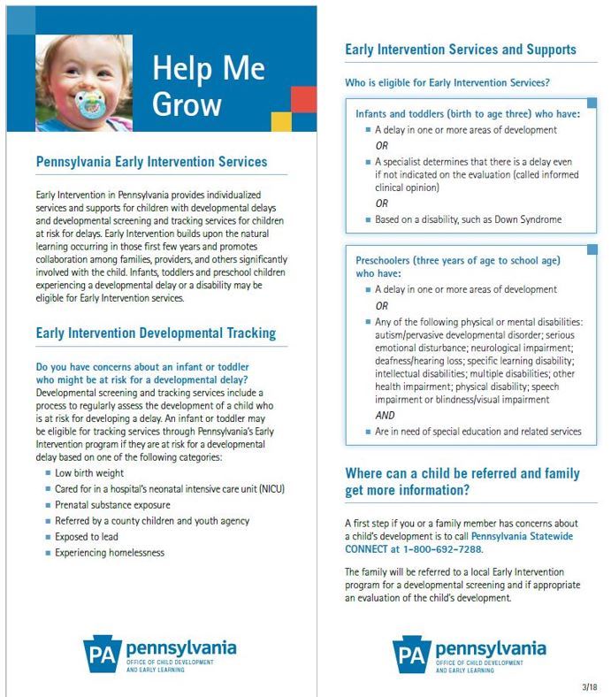 Early Intervention Services Brochure