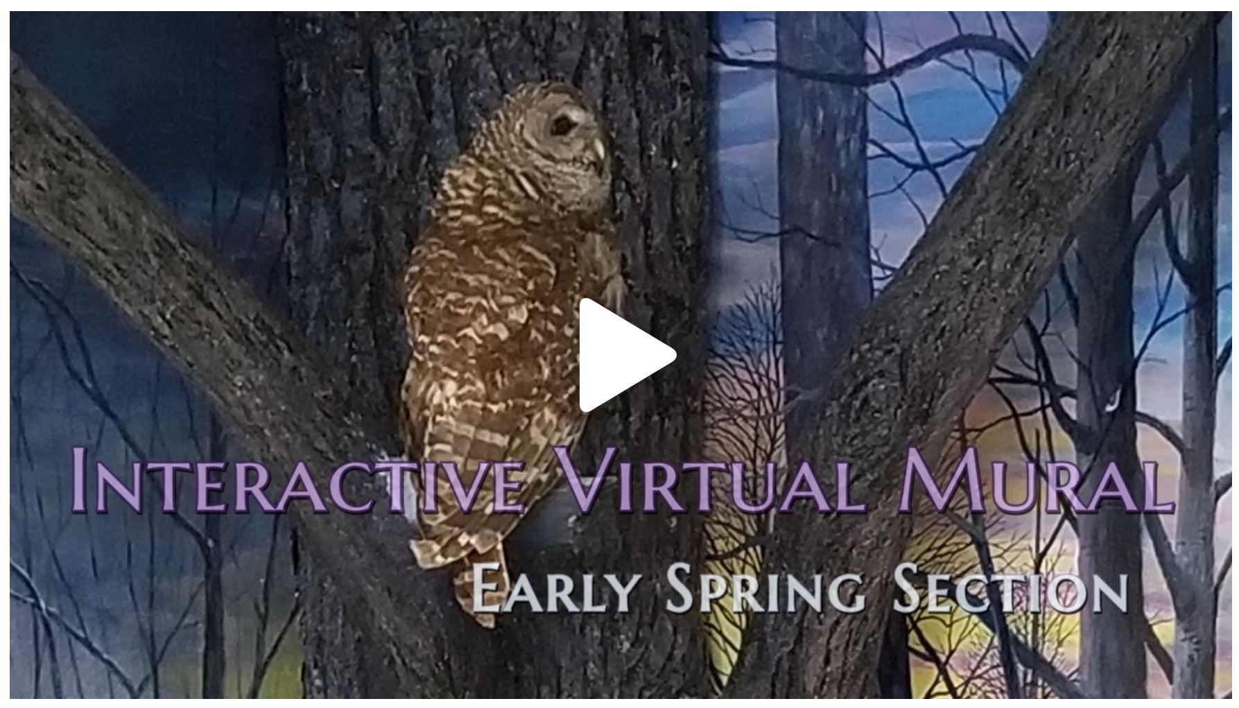 An image of the Winter section of the Habitat Mural at Wayne Conservation District office.