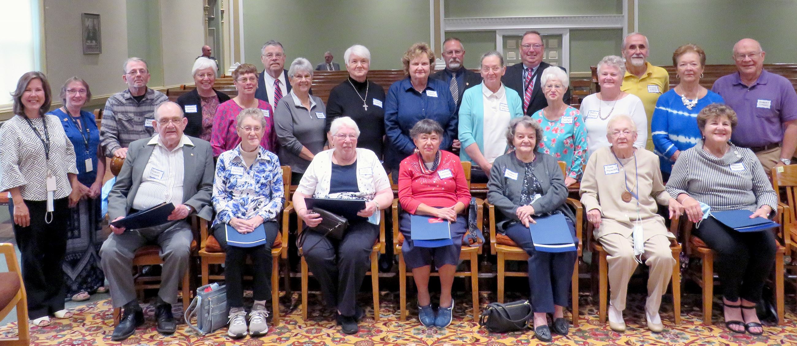 An image of the 20 inductees to the Voter Hall of Fame who attended the ceremony Sept. 28.