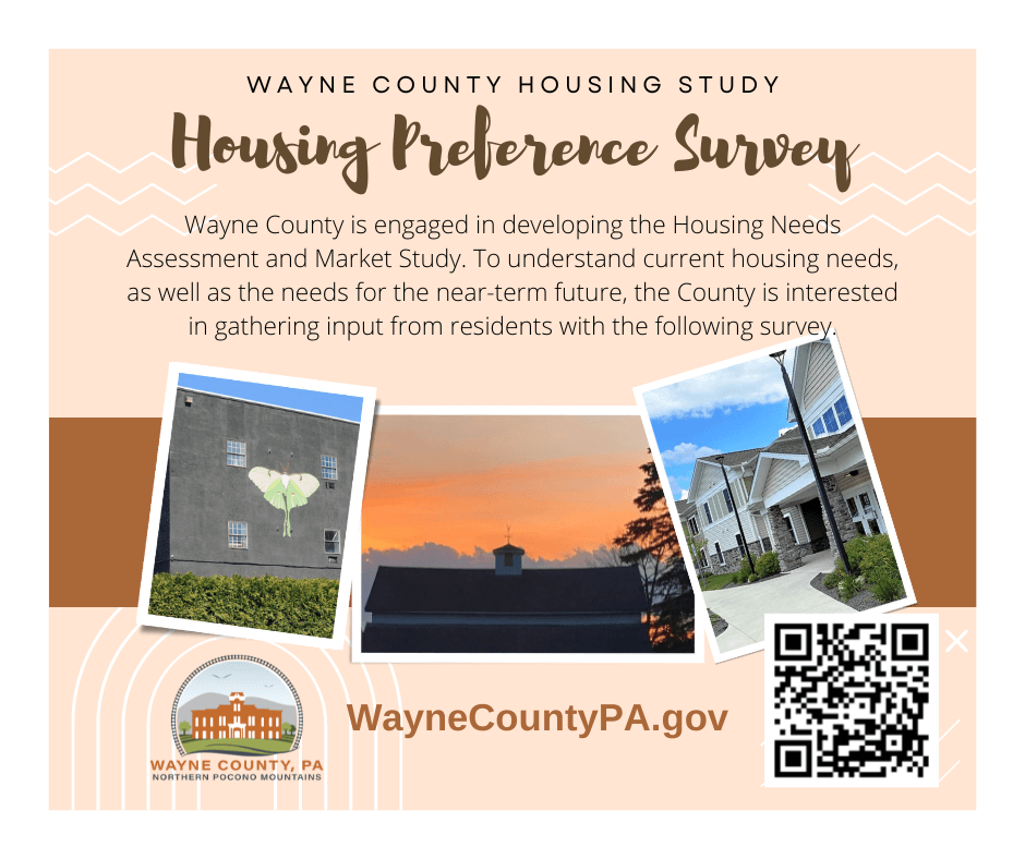 An image showing several housing optins and promoting the Housing Preference Survey.