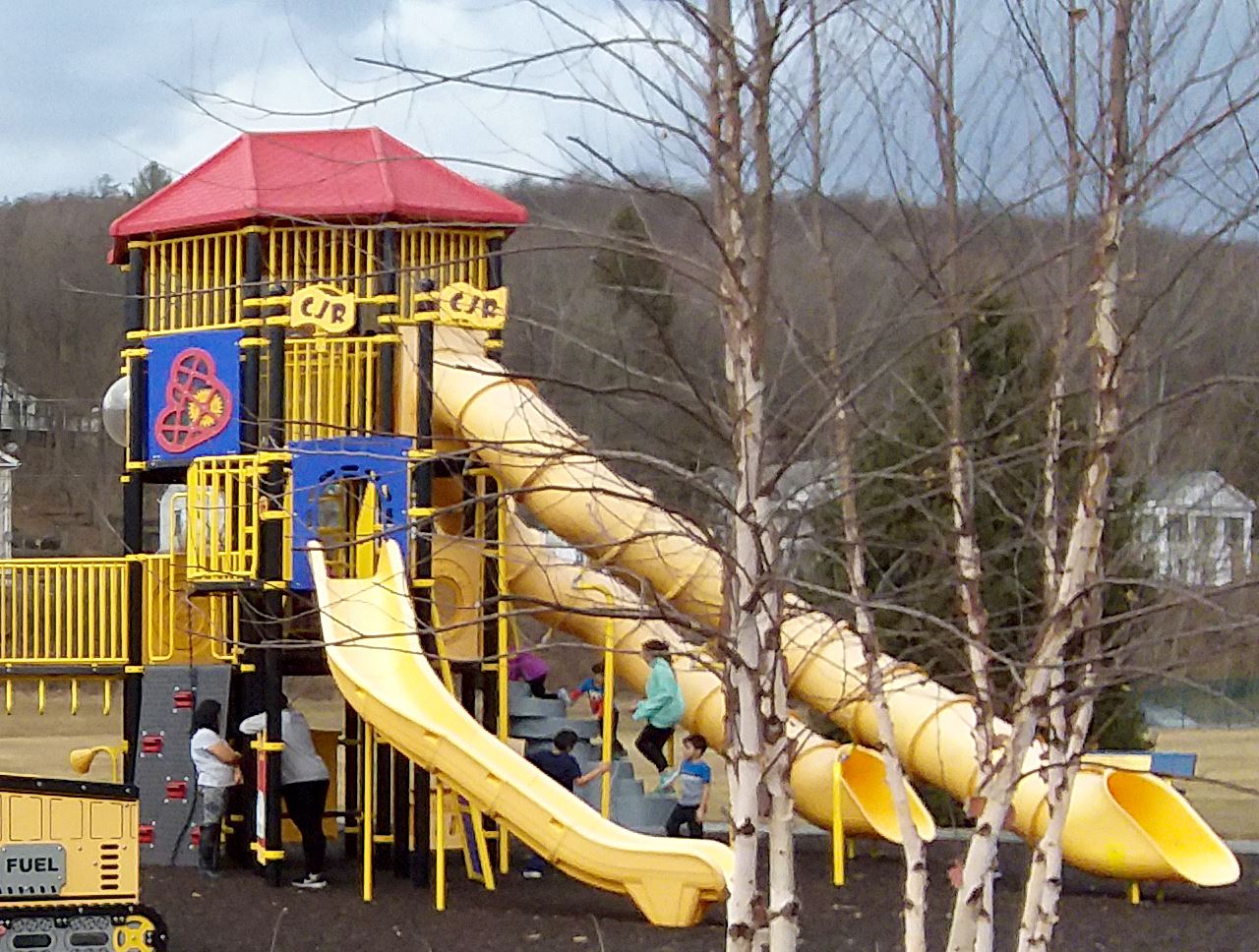 The children enjoying the all-abilities CJ Regenski Playground at Hawley’s Bingham Park.