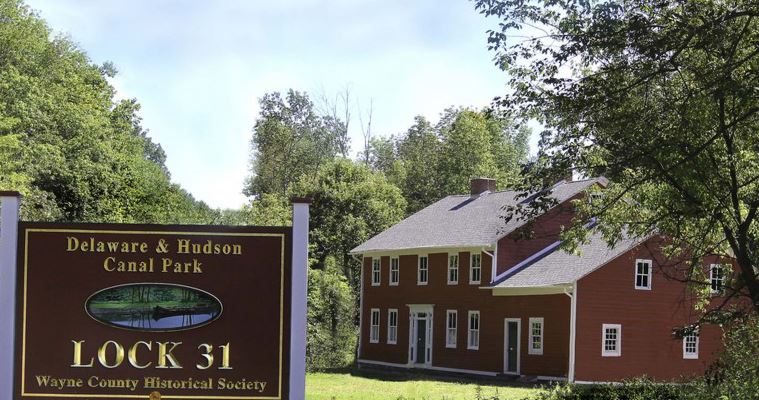 A view of the Daniels Farmhouse at the D&H Canal Park at Lock 31 near Hawley.